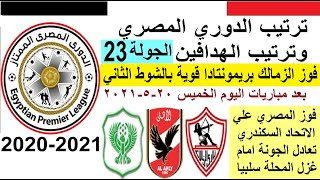 ترتيب الدوري المصري وترتيب الهدافين الجولة 23 الخميس 20-5-2021 - فوز الزمالك بريمونتادا قوية
