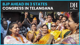 Assembly Polls | BJP ahead in Madhya Pradesh, Rajasthan, Chhattisgarh | Congress leads in Telangana