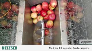 NETZSCH Pumps UK: Hopper-mounted BO pump processing apples