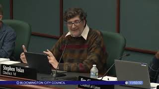 Bloomington City Council, November 2, 2022