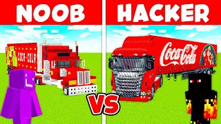 NOOB vs HACKER: COCA COLA TRUCK House Build Challenge in Minecraft