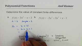 Find Constant Finite Difference of Polynomial from Equation