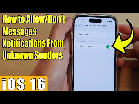 iOS 16: How to allow/not send notifications from unknown senders