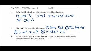 KCC - Unit 4 Test Review Part 7 P-TESTS