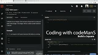 Codewars 7 kyu Build a Square JavaScript