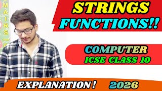 String functions in java explanation ICSE class 10 computer all string functions explained
