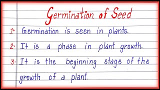 10 Lines on Germination of Seeds in English|