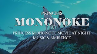 Princess Mononoke movie at night (Studio Ghibli ASMR Ambience)