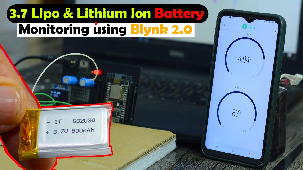 3.7V Lipo & Lithium Ion Battery Monitoring Using ESP8266, TP4056 ...