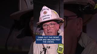 Man walks out of large structure fire in Canton