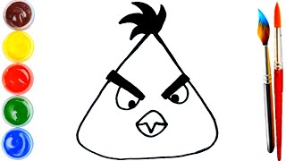تعليم الرسم | كيف ترسم الطائر الأصفر|من سلسلة الطيور الغاضبة | How to Draw Angry Birds Easy
