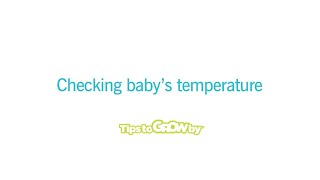 Checking your baby's temperature