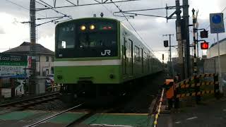 【爆音ジェット音!】201系ND607編成普通王寺行き高井田駅到着