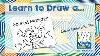 Teaching Kids How to Draw: How to Draw a Scared Monster