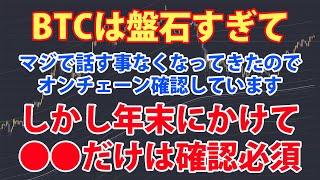 ビットコインは盤石な状態を維持。オンチェーンデータを再度確認していく。年末にかけて○○だけは確認必須。