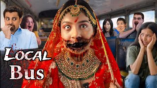 I did *GHOST* Bride Makeup in *Public* BUS 💀 *Shocking Reaction* 😰 OMG 😱