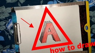How to draw letter A in 3d art.