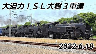 大迫力！ＳＬ大樹３重連イベント　2022.6.19【4K高画質】