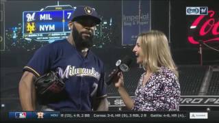 Korean fans greet Brewers slugger Eric Thames in New York