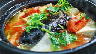 ［三文鱼头豆腐汤］Tofu Soup with Salmon Head 悉尼卖1kg/$6便宜🉑经常吃的美味。