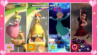 💗 Mario Kart 8 Deluxe - Peach, Daisy, Rosalina, Pauline stunts and winning losing animation 💗