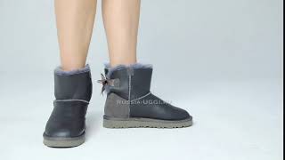 UGG Mini Bailey Bow Metallic Grey