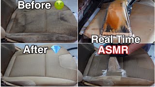 Extremely Satisfying Real Time ASMR | NASTIEST Seat Extraction | MAD Detailing | Car Cleaning!!