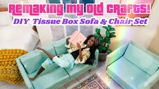How to Make a Sofa and Chair Set from A Tissue Box | Remaking My Old Crafts