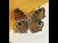 Sterling Silver Amber Butterfly Brooch