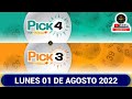 PICK3 AND PICK4 NOCHE Resultado del LUNES 01 DE AGOSTO de 2022 ✅🥇🔥💰