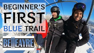 Beginner's First Blue Trail (Snowboard and Skis)