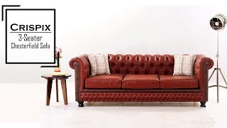 Chesterfield Sofa: Crispix 3 Seater Chesterfield Sofa by woodenstreet.com Starting From INR 38,999