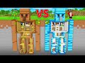 JJ's RICH Golem vs Mikey's POOR Golem Underground Base Battle in Minecraft - Maizen