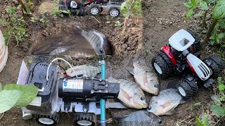 fish video: Catch fish with mini water pump. How to catch fish