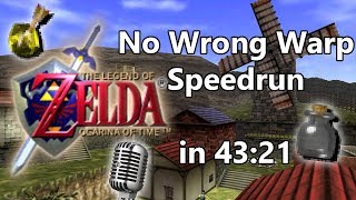 [commentated] Ocarina of Time: No Wrong Warp Speedrun in 43:21