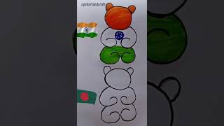 jana gana mana || national anthem || India + Bangladesh flag drawing #shorts #viral #trendingshorts