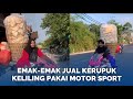 Anti Mainstrem! Aksi Emak-emak di Demak Jualan Kerupuk Keliling Pakai Motor Sport Pink Hello Kitty