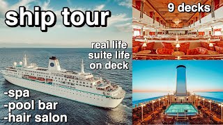 MV WORLD ODYSSEY SHIP TOUR (SUITE LIFE ON DECK) | SEMESTER AT SEA | Nena Shelby
