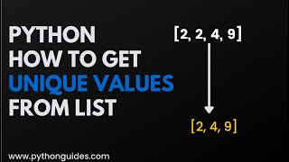 How to Get Unique Values From List in Python | Python Get Unique Values From List | Python Tutorial