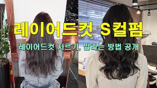 긴머리 레이어드컷 자르고 S컬펌 하면 바로 이 느낌!!(feat. 얇고 숱없는 머리, 손질 방법)