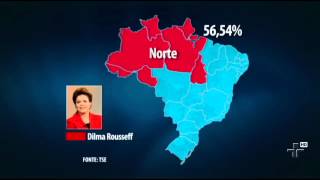 Presidente Dilma venceu em 15 estados, enquanto Aécio Neves foi vitorioso em 11, além do Dist