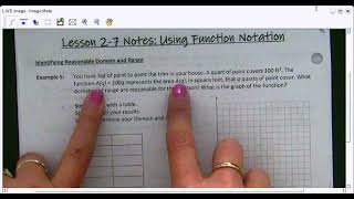Lesson 2-7: Using Function Notation