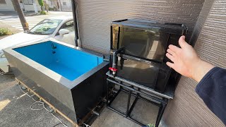 【金魚・錦鯉】巨大１トン水槽用に濾過槽を自作してみた！後編