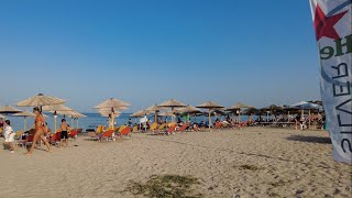 Day Walk on Nea Potidea Beach Kassandra Chalkidiki ! Greece Walking Tour 4K