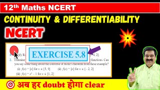 Continuity \u0026 Differentiability NCERT Exercise 5.8, Class 12 Maths Chapter 5 NCERT Ex 5.8