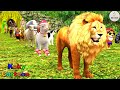 Paint Animals Gorilla Cow Lion Elephant Dinosaurs Dragons and T-Rex Fountain Crossing Animal Cartoon