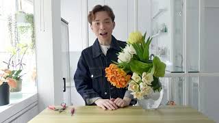 OMAKASE 大師SOLOMON 花藝教室 | 家居鮮花插花擺設 | 藝術風屈金香設計| STYLISH TULIPS | TUTORIAL