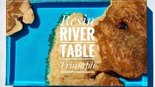 Resin River Table Triumph - start to finish, lessons learned making my first end table for home