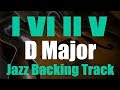 1-6-2-5 (turnaround) Jazz Backing track in D major