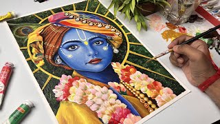 Krishna Drawing,  Acrylic painting,  Timelapse